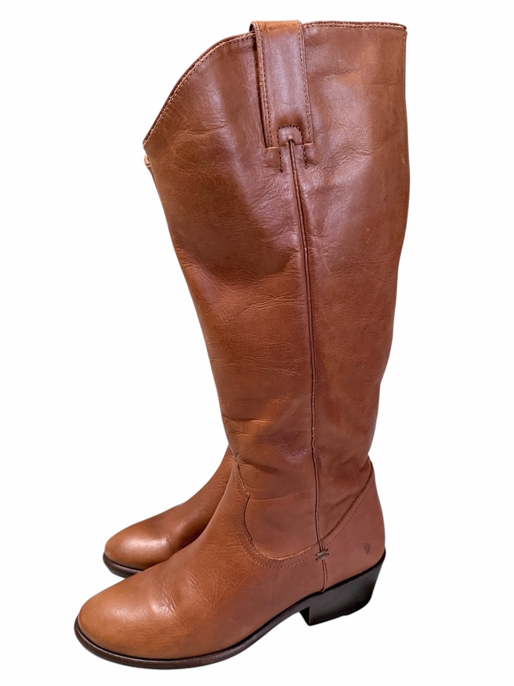 Frye Carson Pull On Tall Boots in Molasses Brown Leather Size 8 - Picture 6 of 14